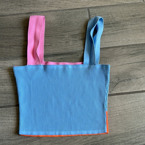 Nocturne color block ribbed tank top - Picture 4 of 4